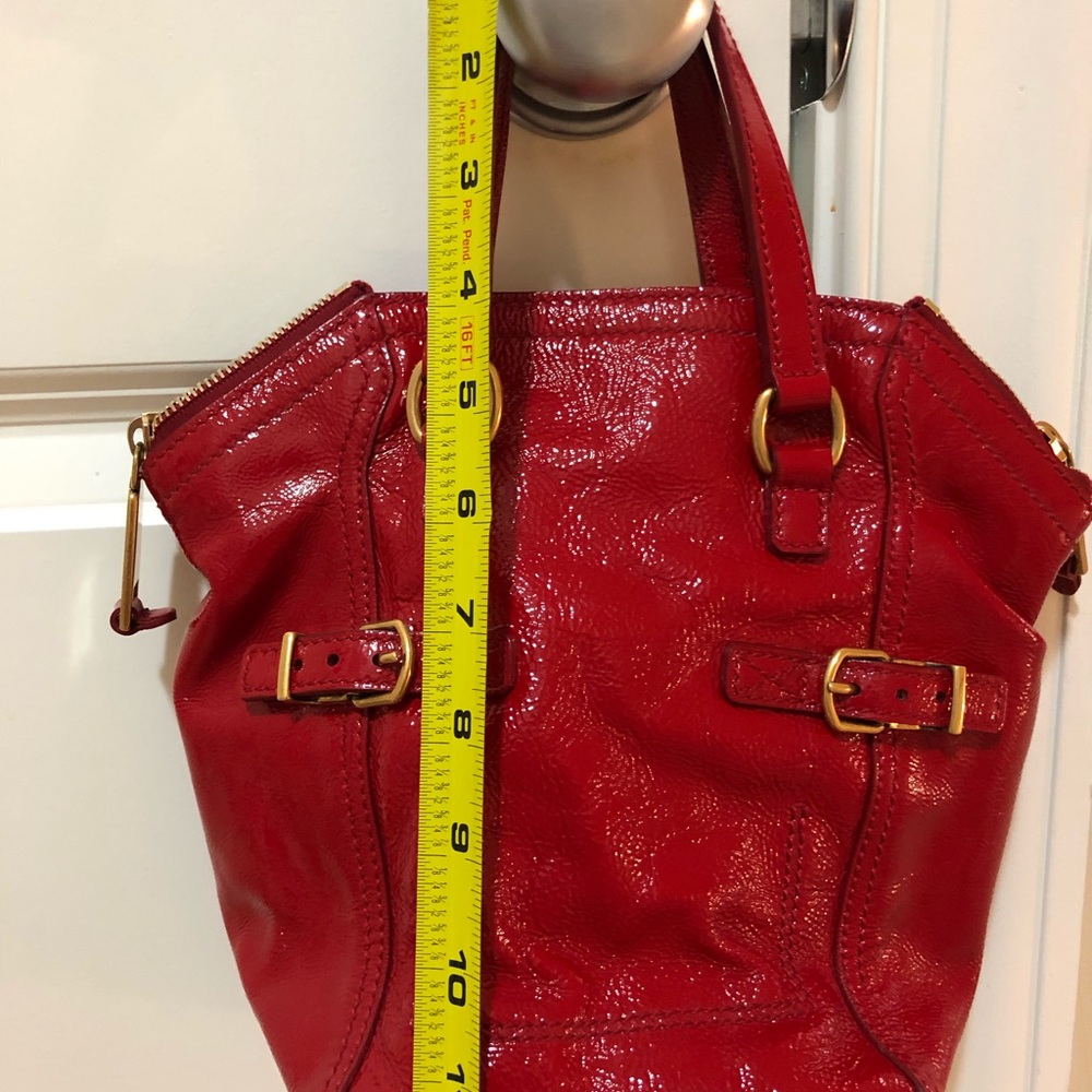 Stunning!YSL mini downtown patent red purse - Picture 7 of 9
